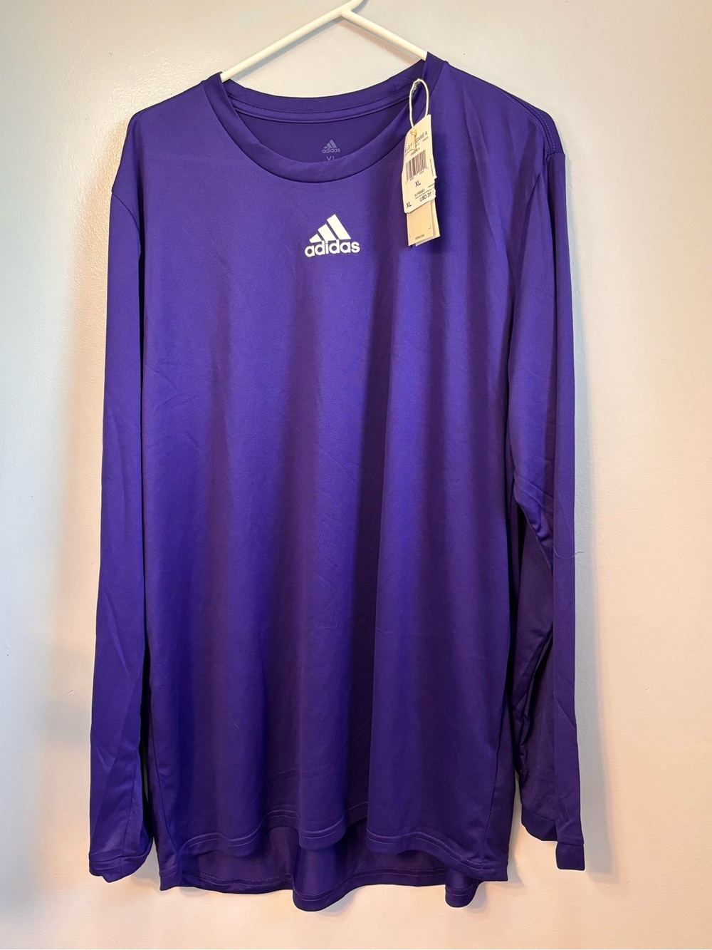 Adidas Men's Long-Sleeve Training Tee - Purple - Sz XL. NWT